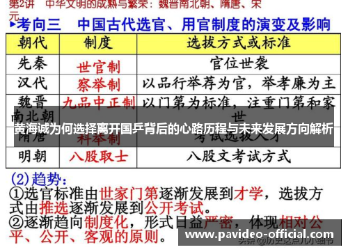黄海诚为何选择离开国乒背后的心路历程与未来发展方向解析